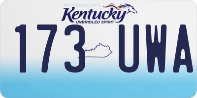KY license plate 173UWA