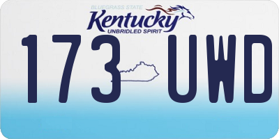 KY license plate 173UWD