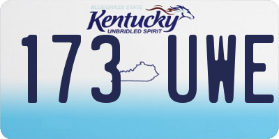 KY license plate 173UWE