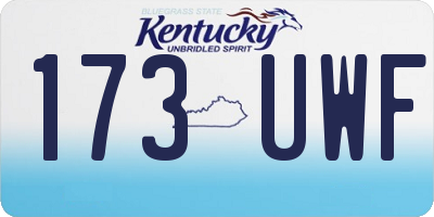 KY license plate 173UWF