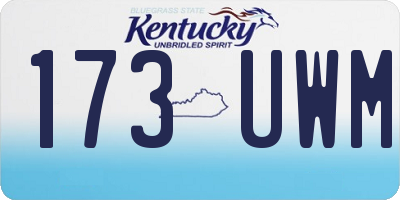 KY license plate 173UWM