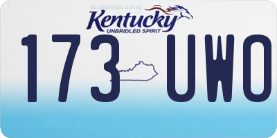 KY license plate 173UWO