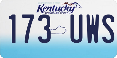 KY license plate 173UWS