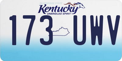 KY license plate 173UWV