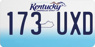KY license plate 173UXD