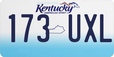 KY license plate 173UXL