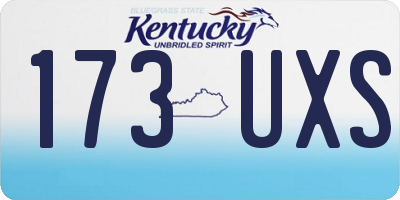 KY license plate 173UXS