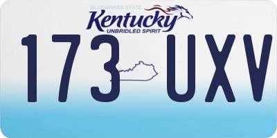 KY license plate 173UXV