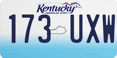 KY license plate 173UXW