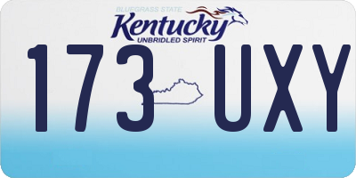 KY license plate 173UXY