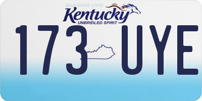KY license plate 173UYE