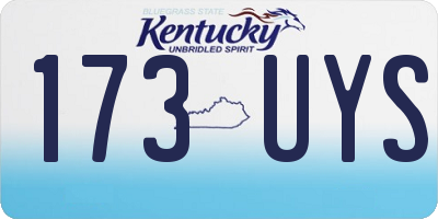 KY license plate 173UYS