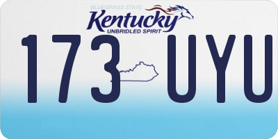 KY license plate 173UYU