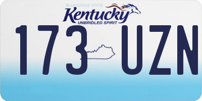 KY license plate 173UZN