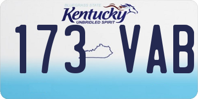 KY license plate 173VAB