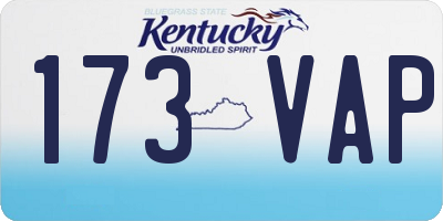KY license plate 173VAP