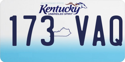 KY license plate 173VAQ