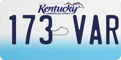KY license plate 173VAR