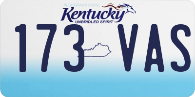 KY license plate 173VAS