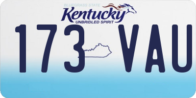 KY license plate 173VAU