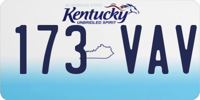 KY license plate 173VAV