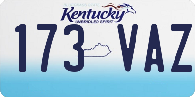 KY license plate 173VAZ