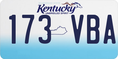 KY license plate 173VBA