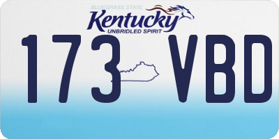 KY license plate 173VBD