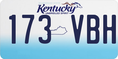 KY license plate 173VBH