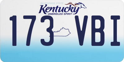 KY license plate 173VBI