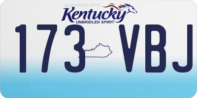 KY license plate 173VBJ