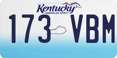 KY license plate 173VBM