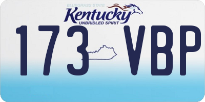 KY license plate 173VBP