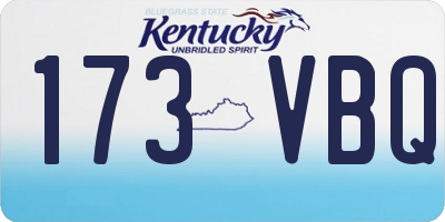 KY license plate 173VBQ