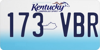 KY license plate 173VBR