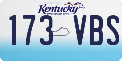 KY license plate 173VBS