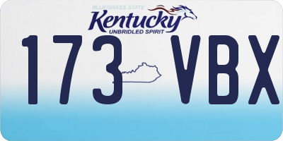 KY license plate 173VBX