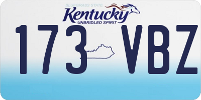 KY license plate 173VBZ