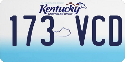 KY license plate 173VCD