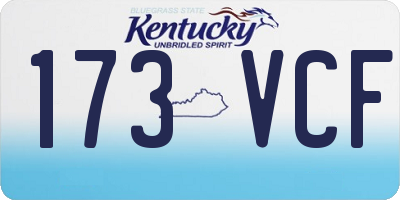 KY license plate 173VCF