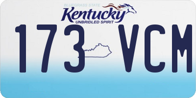 KY license plate 173VCM