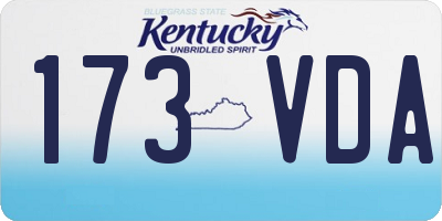 KY license plate 173VDA