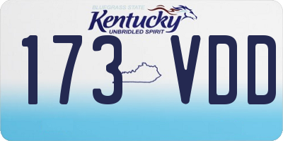 KY license plate 173VDD