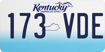 KY license plate 173VDE