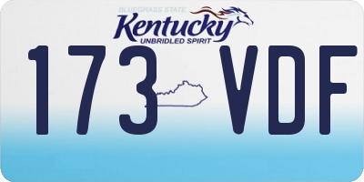KY license plate 173VDF
