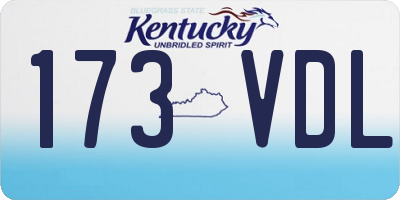 KY license plate 173VDL