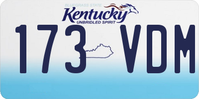 KY license plate 173VDM