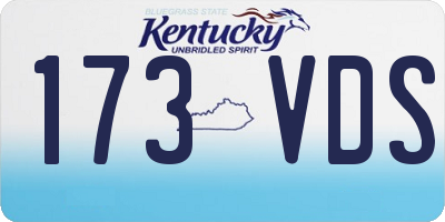 KY license plate 173VDS