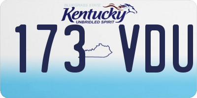 KY license plate 173VDU