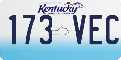 KY license plate 173VEC